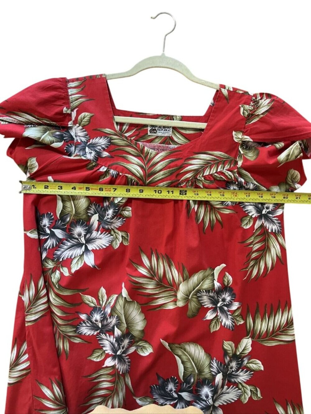 Vintage Aloha Republic Dress Red With Palms&flowers Wms Sz  m/ Made in Hawaii - Picture 4 of 6